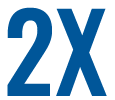 Graphic representation of 2X icon
